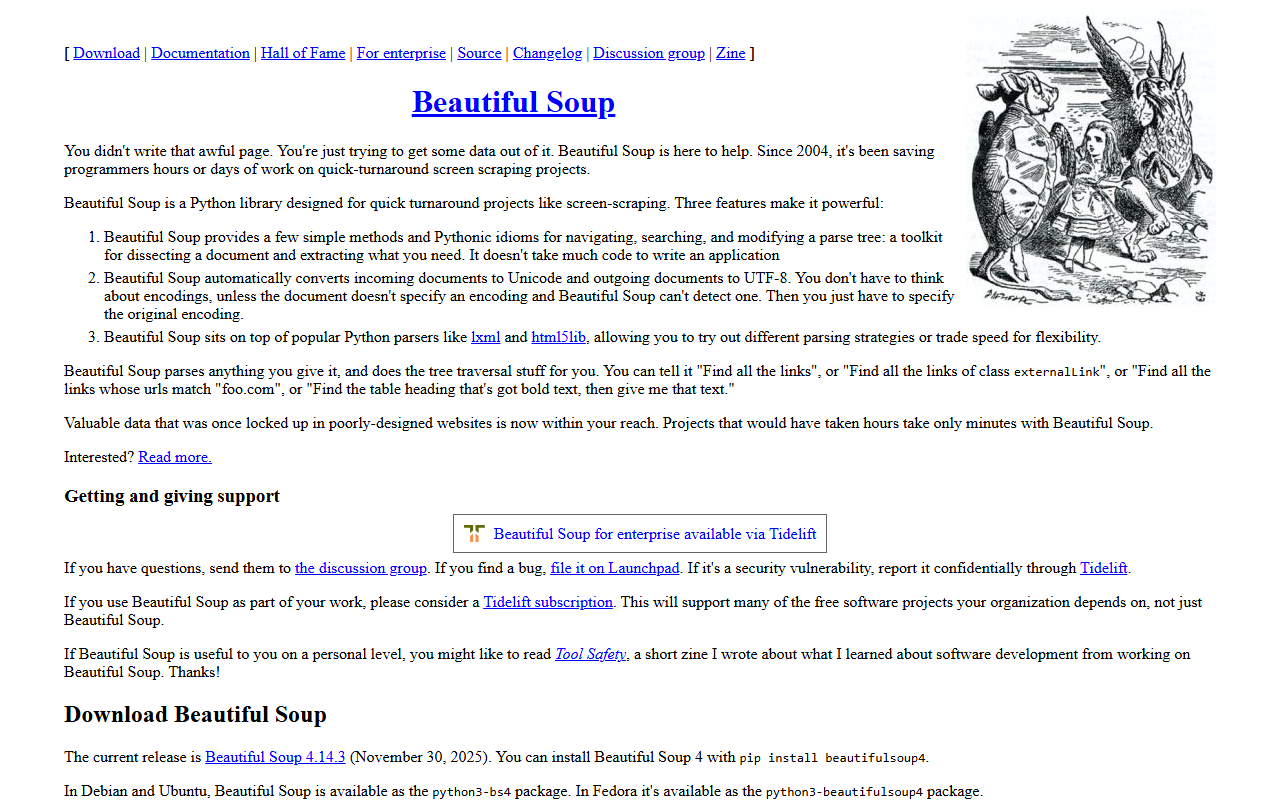 BeautifulSoup homepage
