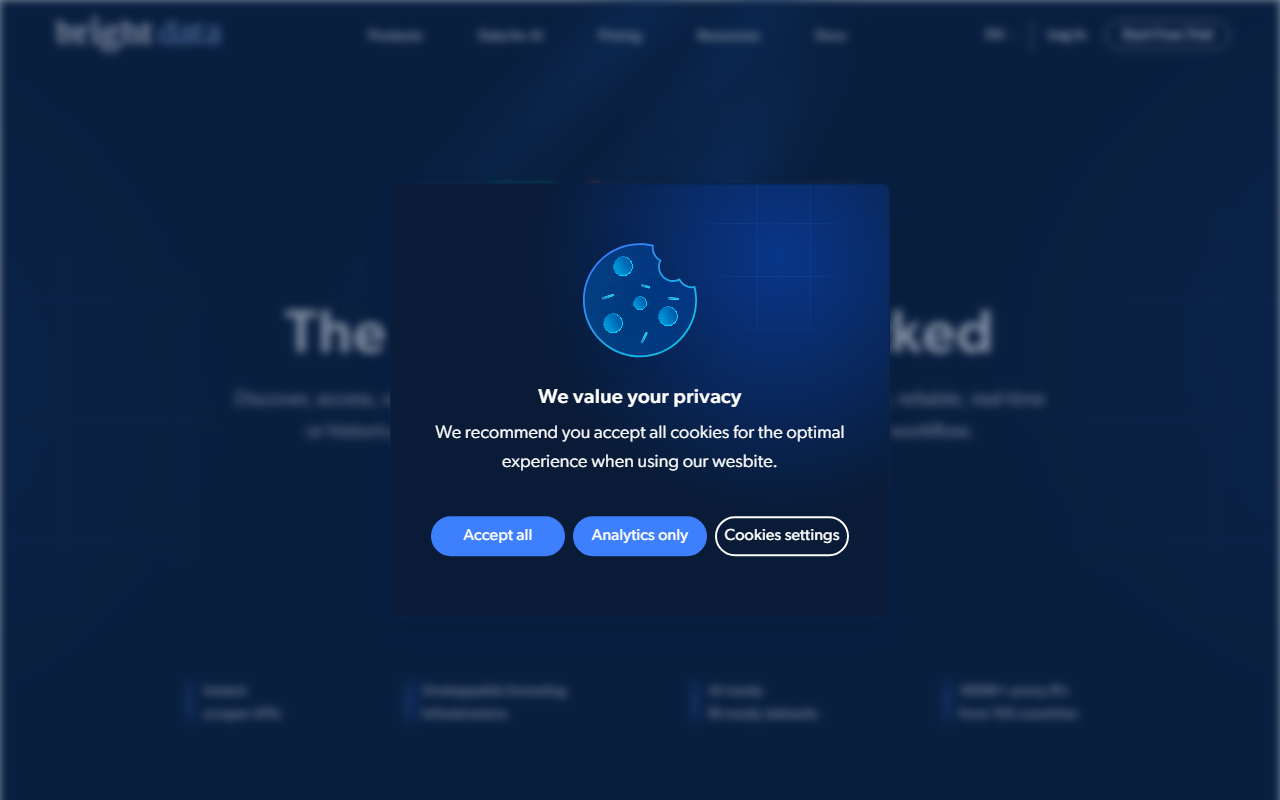 Bright Data homepage