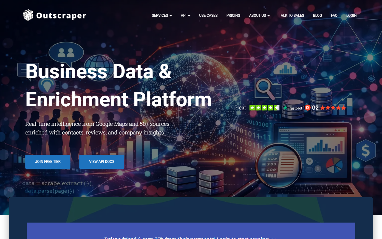 Outscraper homepage