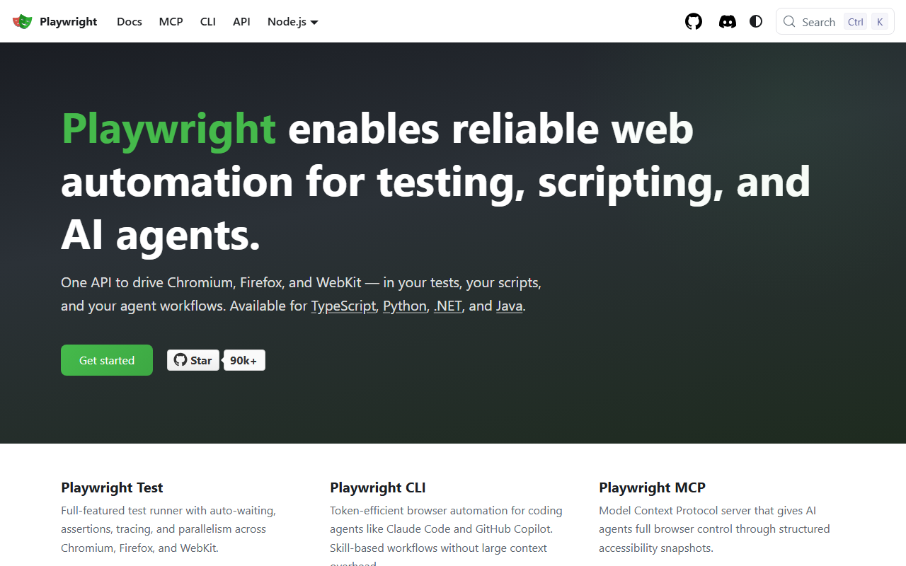 Playwright homepage