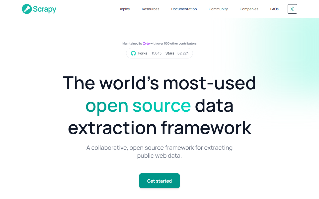 Scrapy homepage