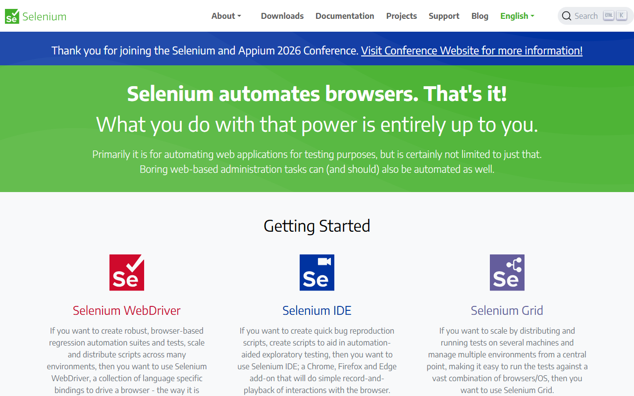 Selenium homepage